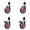 Service Caster 5'' Red Poly Wheel Swivel 1-7/8'' Expanding Stem Caster Set 2 Brakes, 4PK SCC-EX20S514-PPUB-RED-2-PLB-2-178 - alternate 1